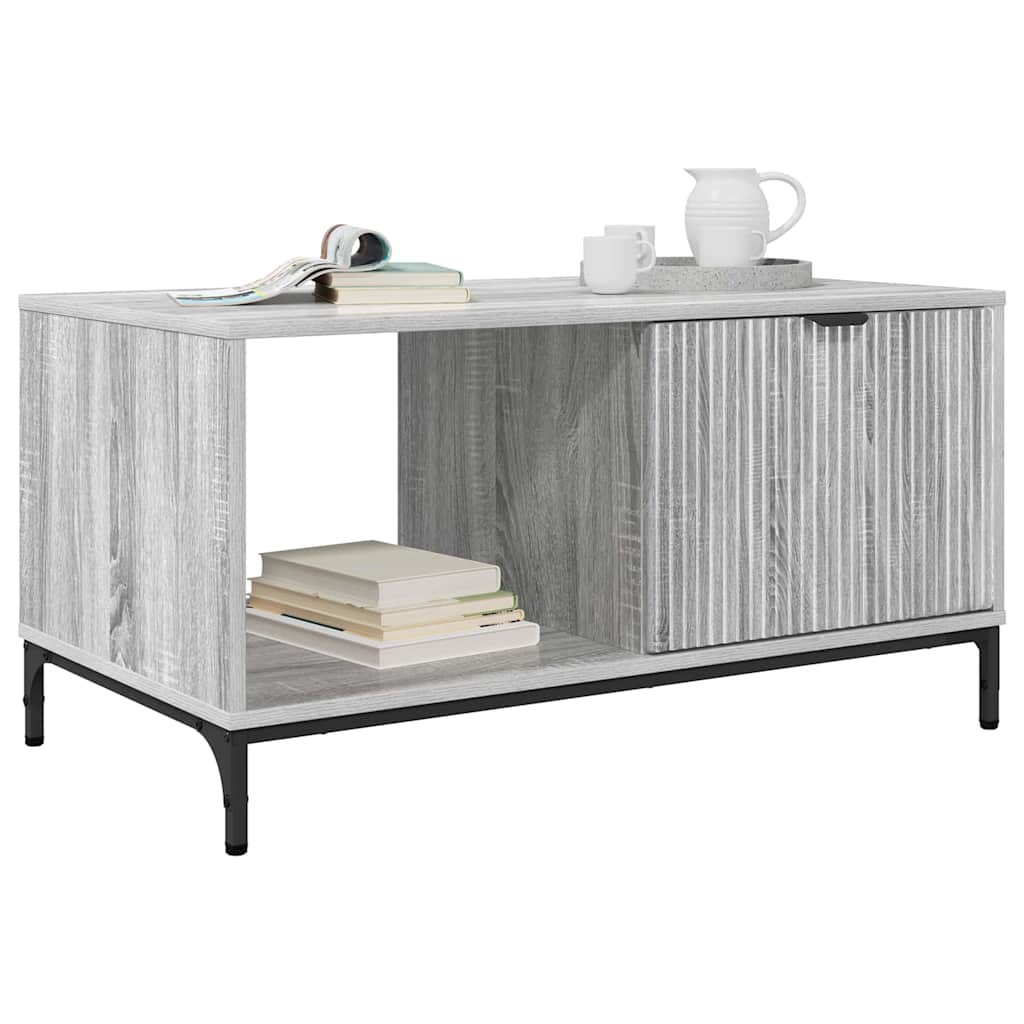 Salontafel met lade Grijs Sonoma 90 x 49 x 46 cm Bewerkt hout is nu te koop bij PeponiXL, paradijselijk wonen!