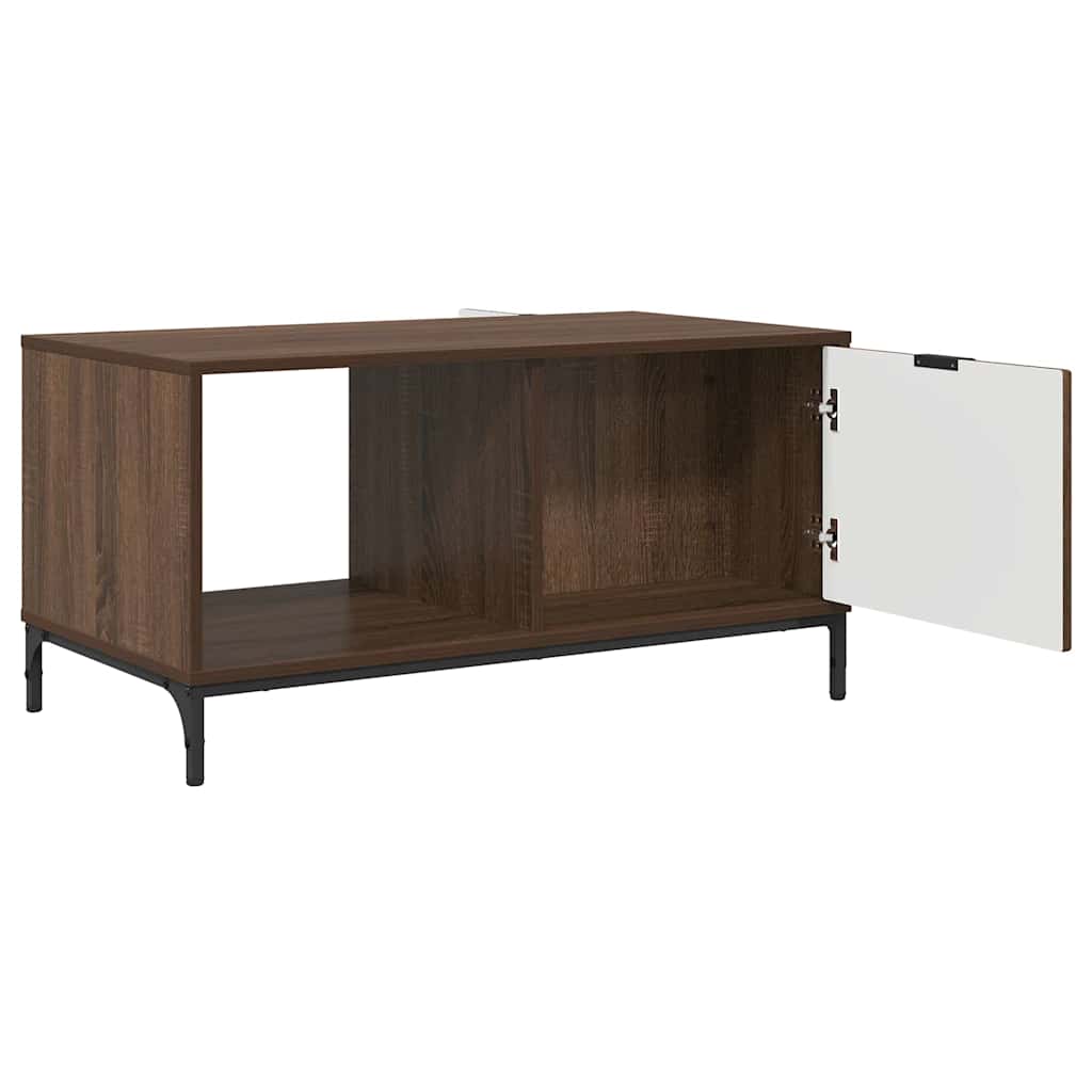 Salontafel met lade Bruin Eiken 90 x 49 x 46 cm Bewerkt hout is nu te koop bij PeponiXL, paradijselijk wonen!