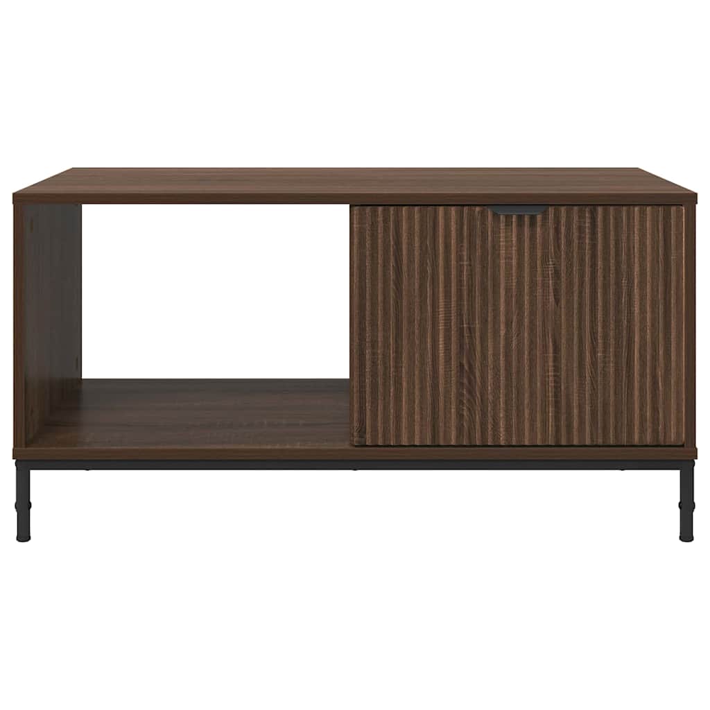 Salontafel met lade Bruin Eiken 90 x 49 x 46 cm Bewerkt hout is nu te koop bij PeponiXL, paradijselijk wonen!