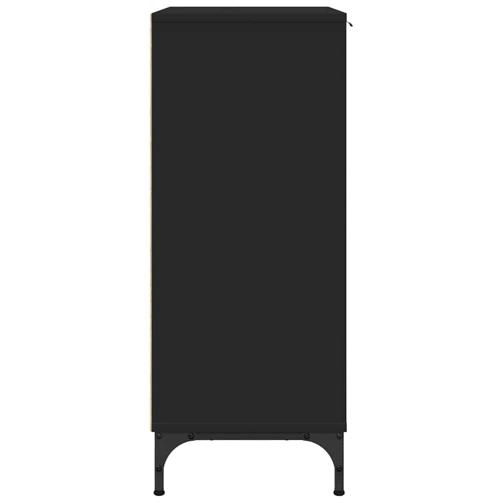 Dressoir Zwart 89,5 x 33 x 82 cm Bewerkt hout is nu te koop bij PeponiXL, paradijselijk wonen!