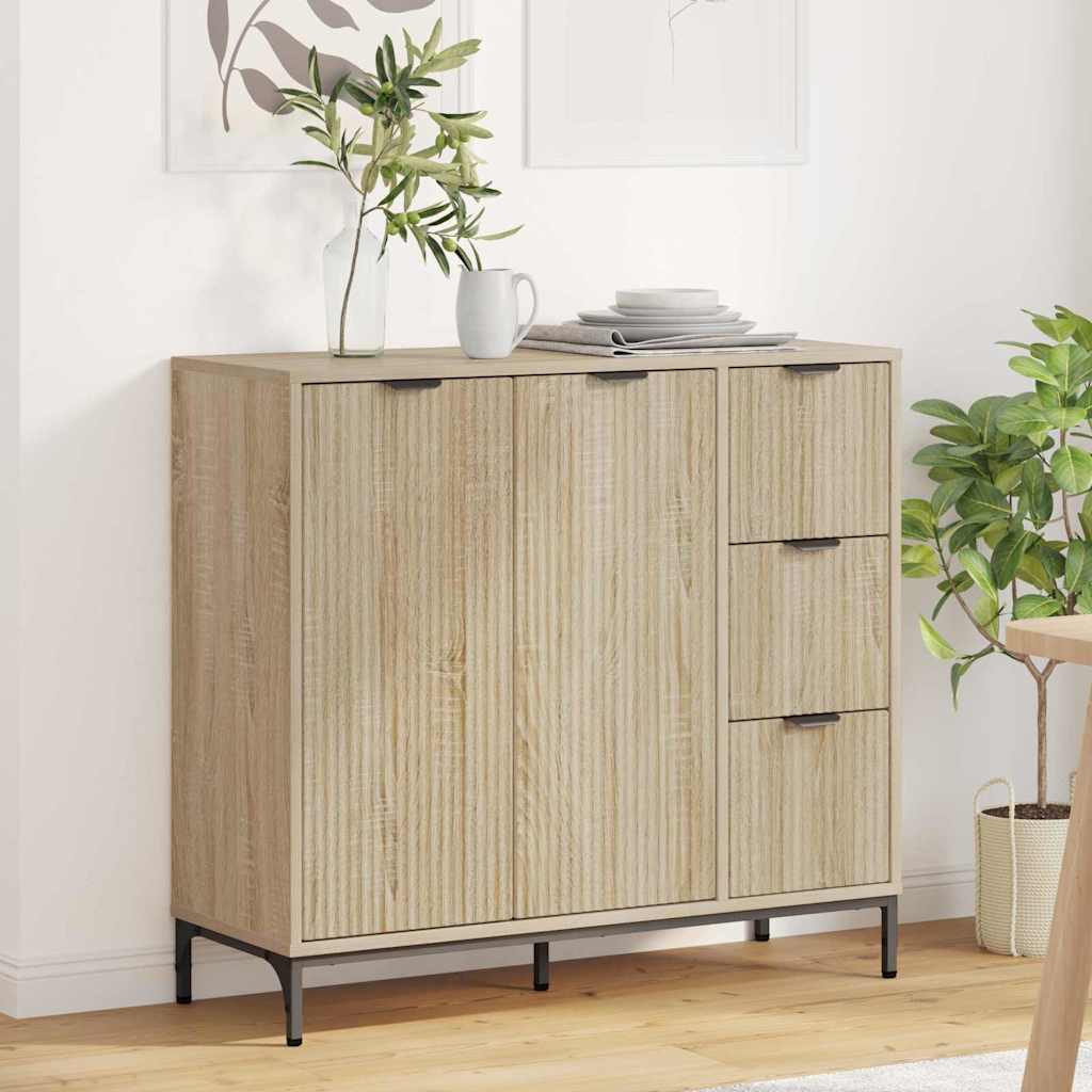 Dressoir met lade Sonoma Eiken 89,5 x 33 x 82 cm Bewerkt hout is nu te koop bij PeponiXL, paradijselijk wonen!