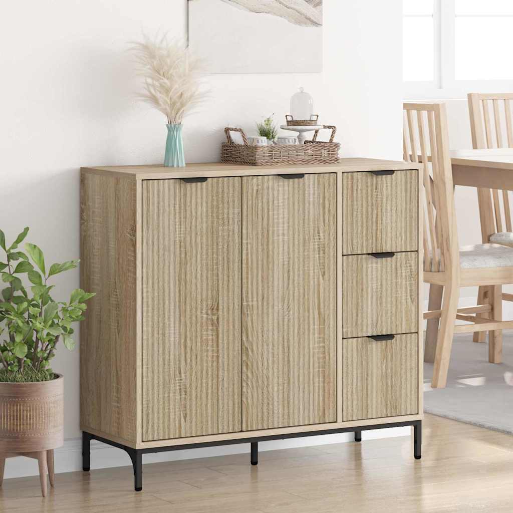 Dressoir met lade Sonoma Eiken 89,5 x 33 x 82 cm Bewerkt hout is nu te koop bij PeponiXL, paradijselijk wonen!