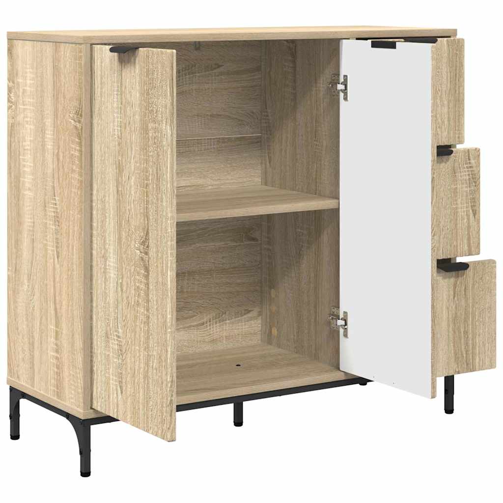 Dressoir met lade Sonoma Eiken 89,5 x 33 x 82 cm Bewerkt hout is nu te koop bij PeponiXL, paradijselijk wonen!