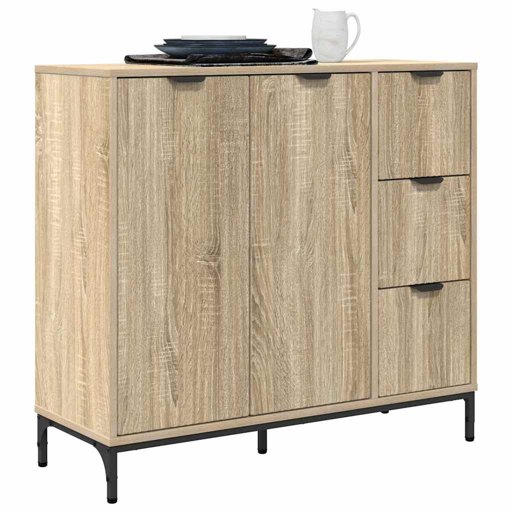 Dressoir met lade Sonoma Eiken 89,5 x 33 x 82 cm Bewerkt hout is nu te koop bij PeponiXL, paradijselijk wonen!