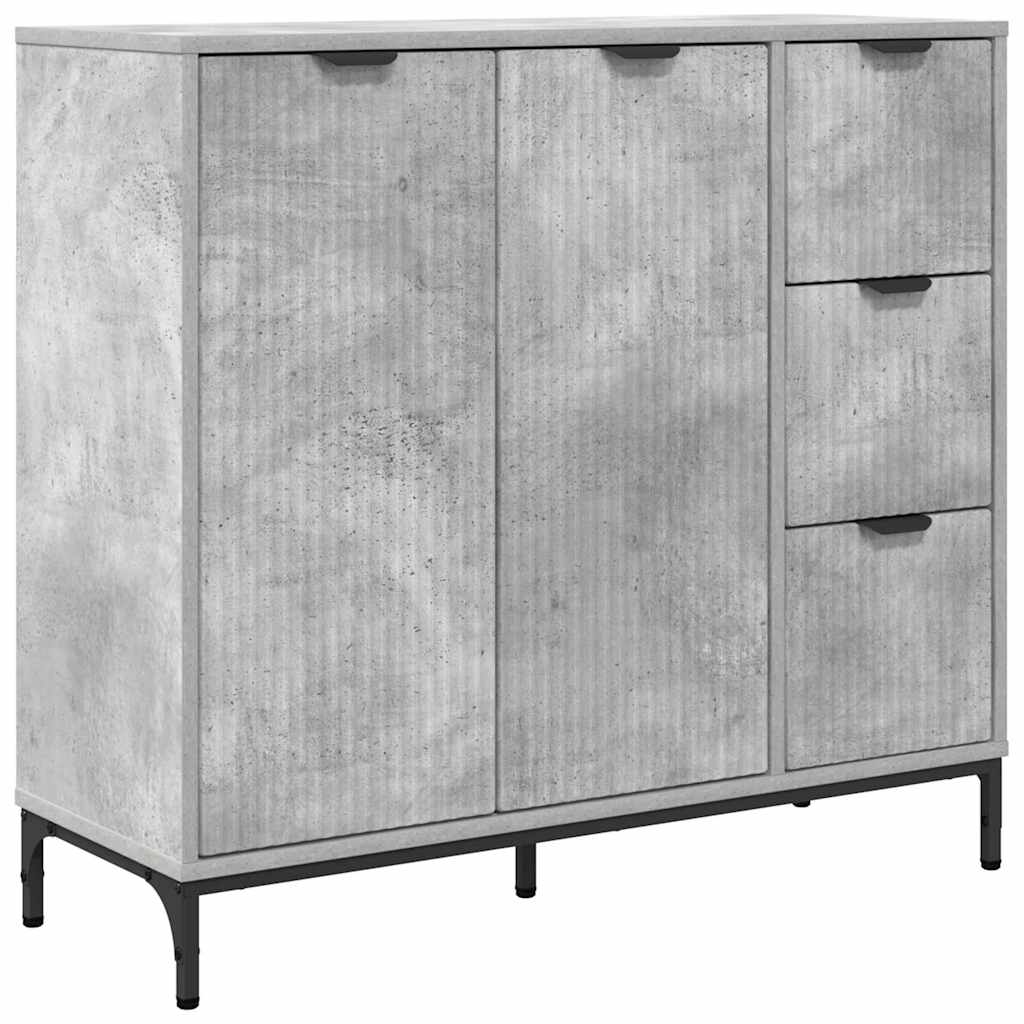 Dressoir met lade Beton Grijs 89,5 x 33 x 82 cm Bewerkt hout is nu te koop bij PeponiXL, paradijselijk wonen!