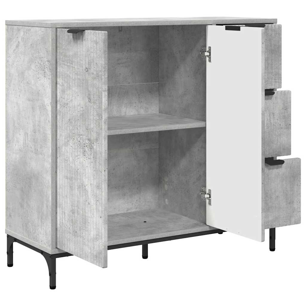 Dressoir met lade Beton Grijs 89,5 x 33 x 82 cm Bewerkt hout is nu te koop bij PeponiXL, paradijselijk wonen!