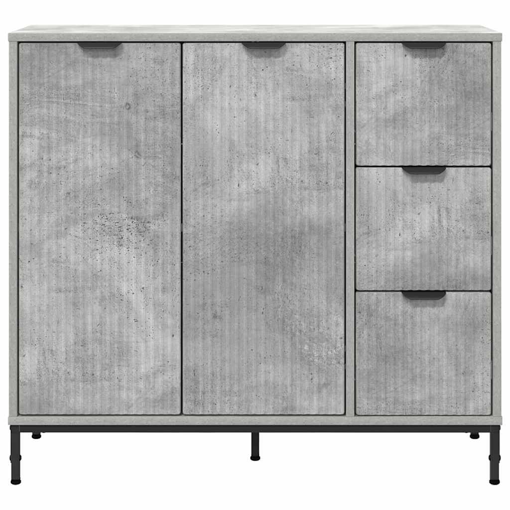Dressoir met lade Beton Grijs 89,5 x 33 x 82 cm Bewerkt hout is nu te koop bij PeponiXL, paradijselijk wonen!