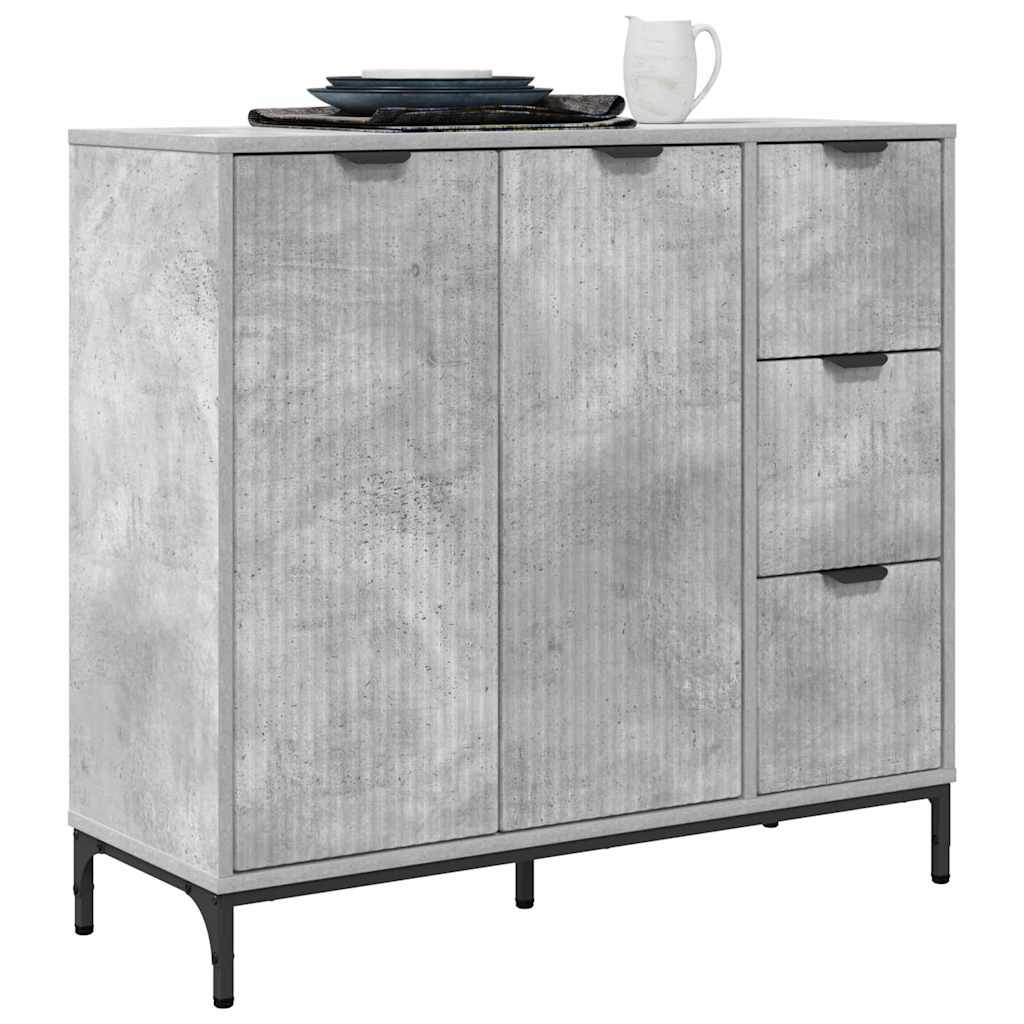 Dressoir met lade Beton Grijs 89,5 x 33 x 82 cm Bewerkt hout is nu te koop bij PeponiXL, paradijselijk wonen!