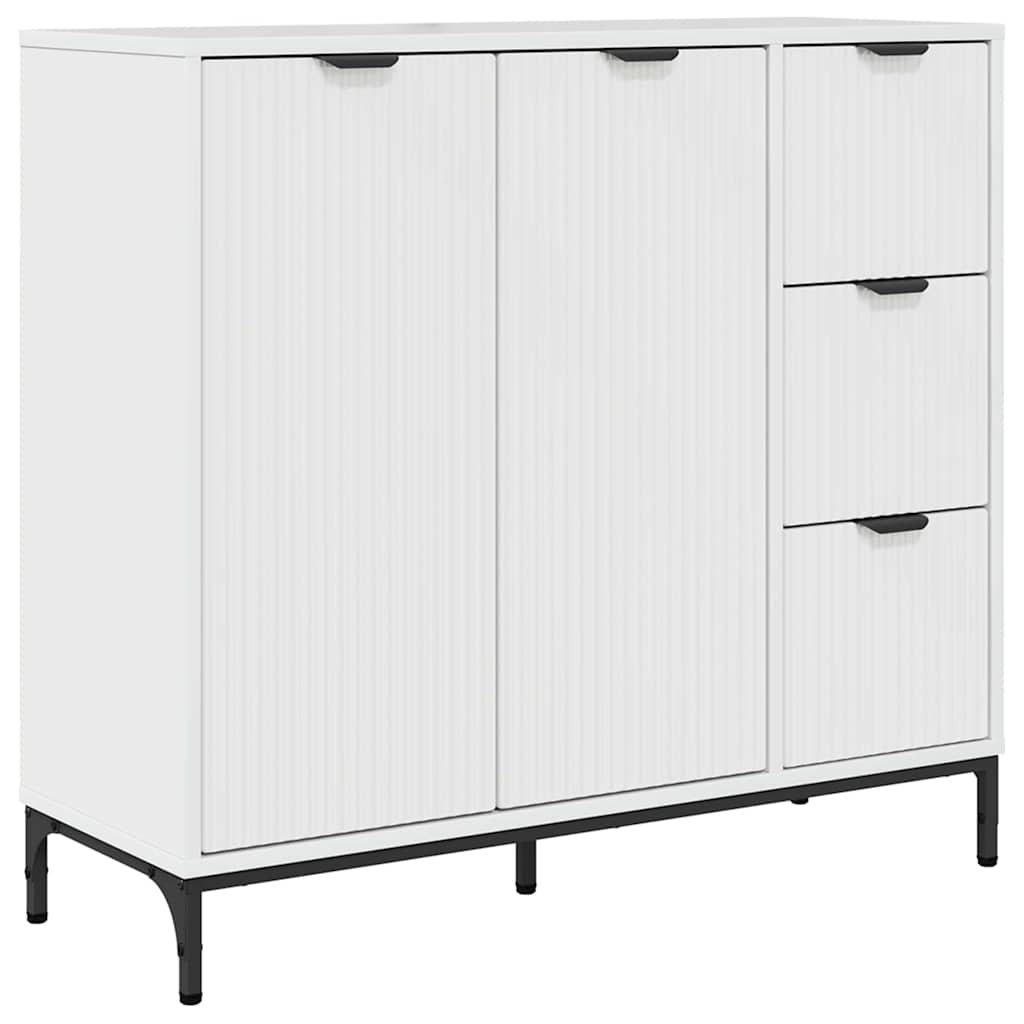 Dressoir met lade Hoogglans wit 89,5 x 33 x 82 cm Bewerkt hout is nu te koop bij PeponiXL, paradijselijk wonen!
