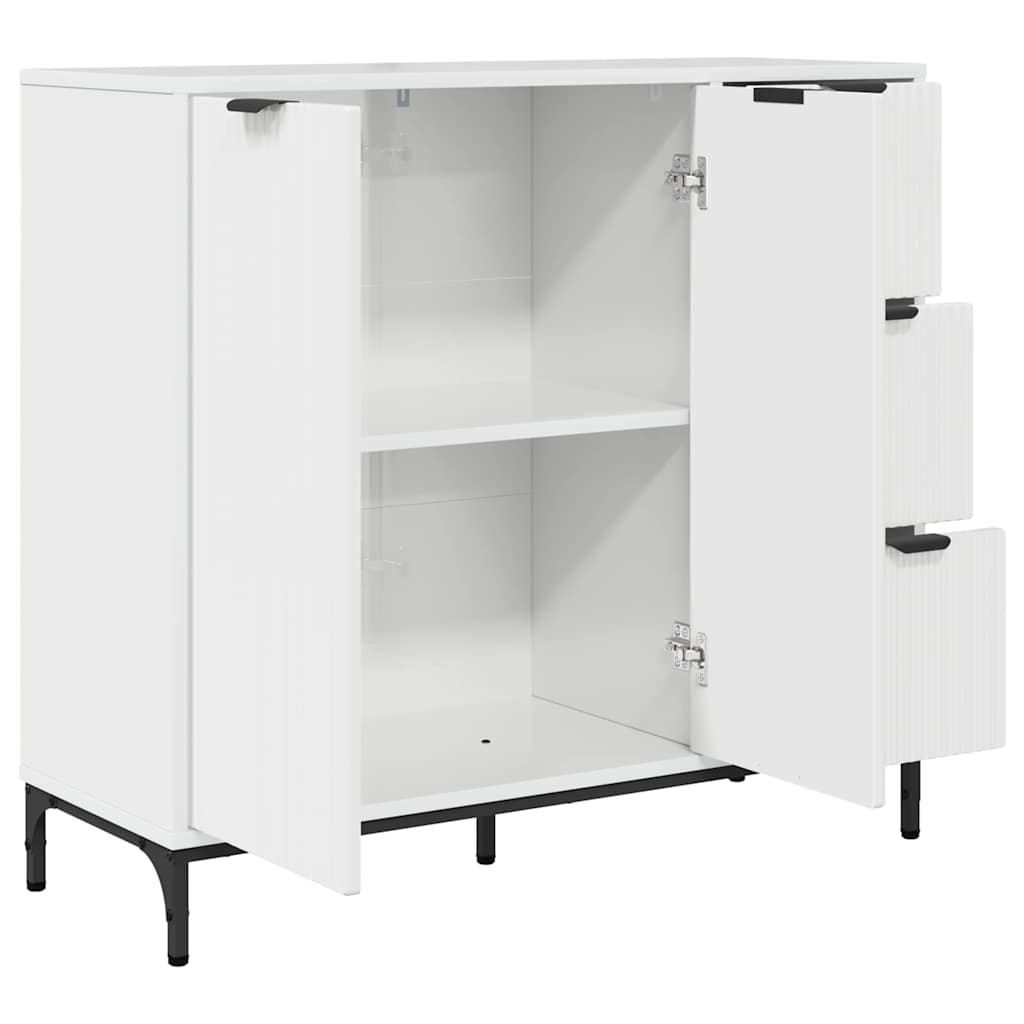 Dressoir met lade Hoogglans wit 89,5 x 33 x 82 cm Bewerkt hout is nu te koop bij PeponiXL, paradijselijk wonen!