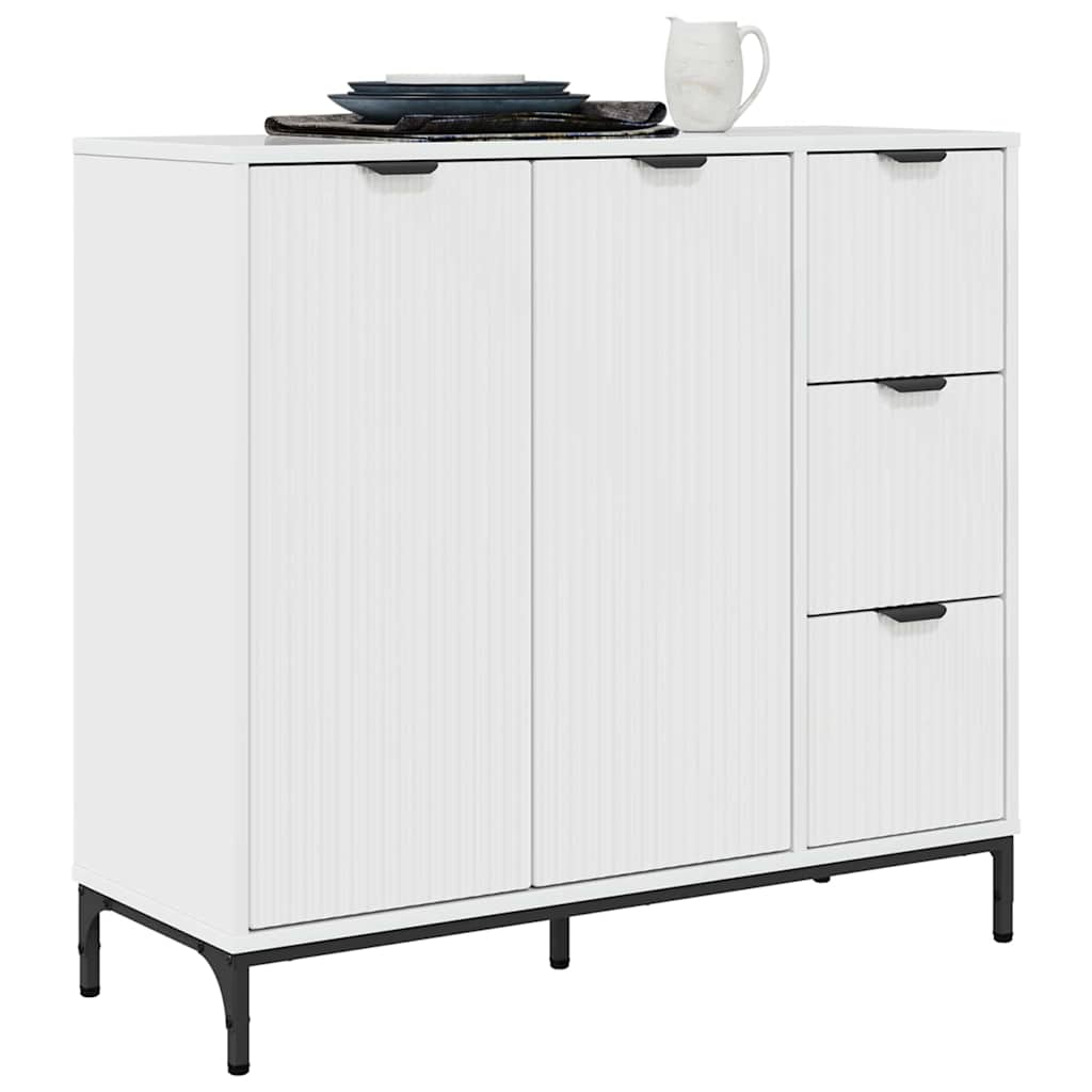 Dressoir met lade Hoogglans wit 89,5 x 33 x 82 cm Bewerkt hout is nu te koop bij PeponiXL, paradijselijk wonen!