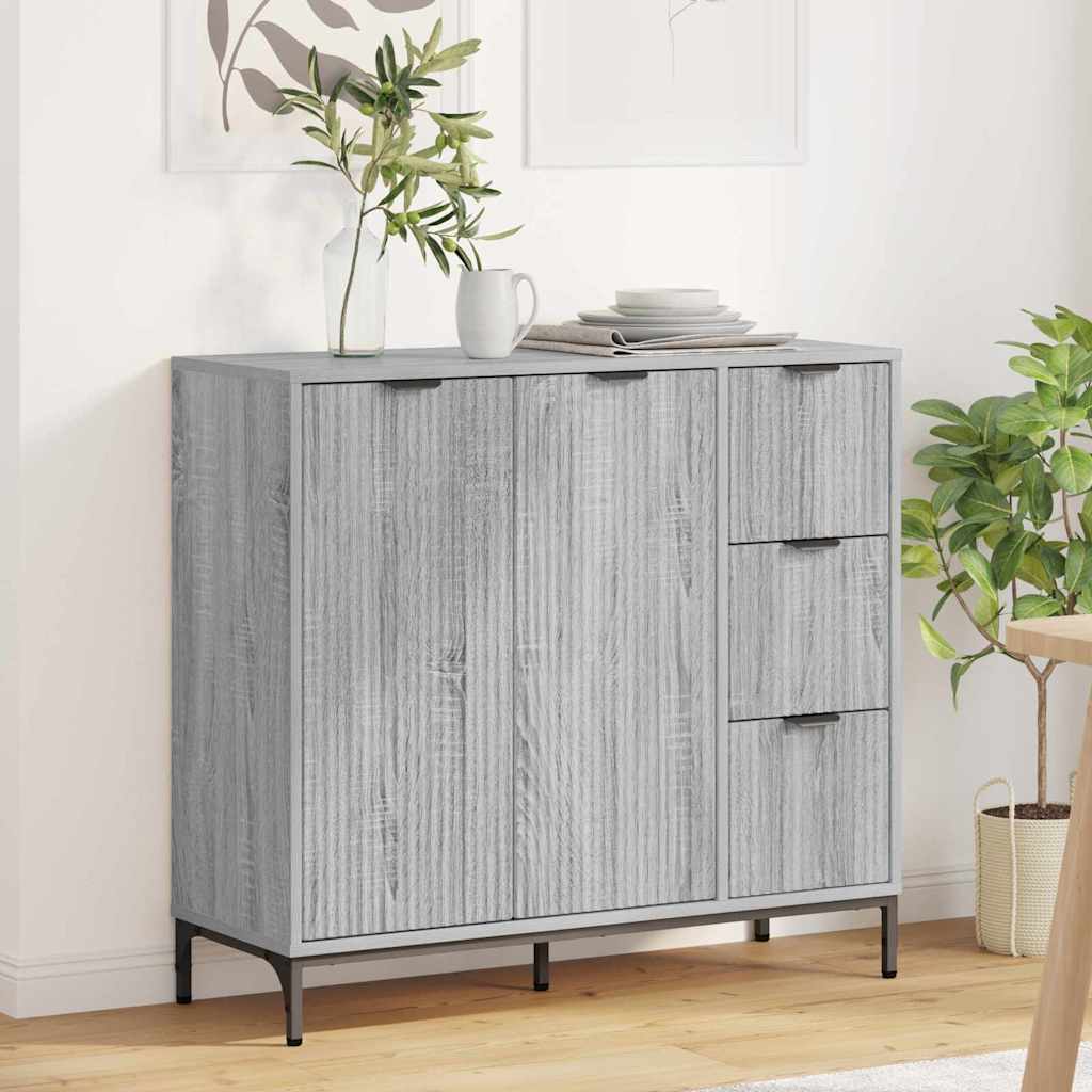 Dressoir met lade Grijs Sonoma 89,5 x 33 x 82 cm Bewerkt hout is nu te koop bij PeponiXL, paradijselijk wonen!