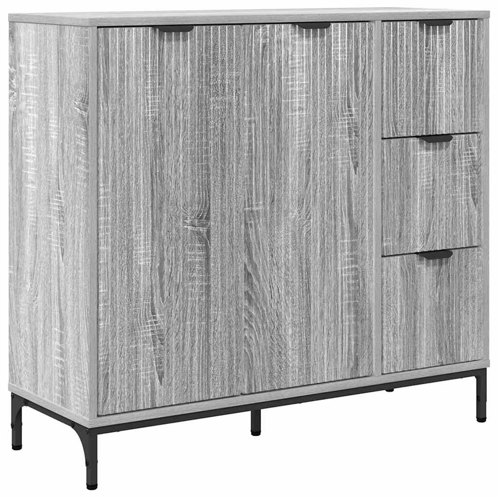 Dressoir met lade Grijs Sonoma 89,5 x 33 x 82 cm Bewerkt hout is nu te koop bij PeponiXL, paradijselijk wonen!