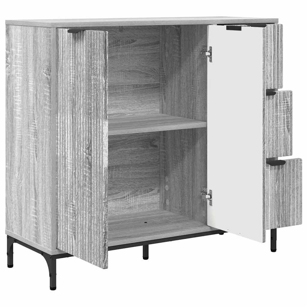 Dressoir met lade Grijs Sonoma 89,5 x 33 x 82 cm Bewerkt hout is nu te koop bij PeponiXL, paradijselijk wonen!