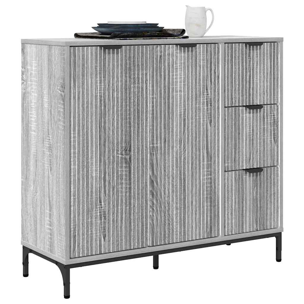 Dressoir met lade Grijs Sonoma 89,5 x 33 x 82 cm Bewerkt hout is nu te koop bij PeponiXL, paradijselijk wonen!