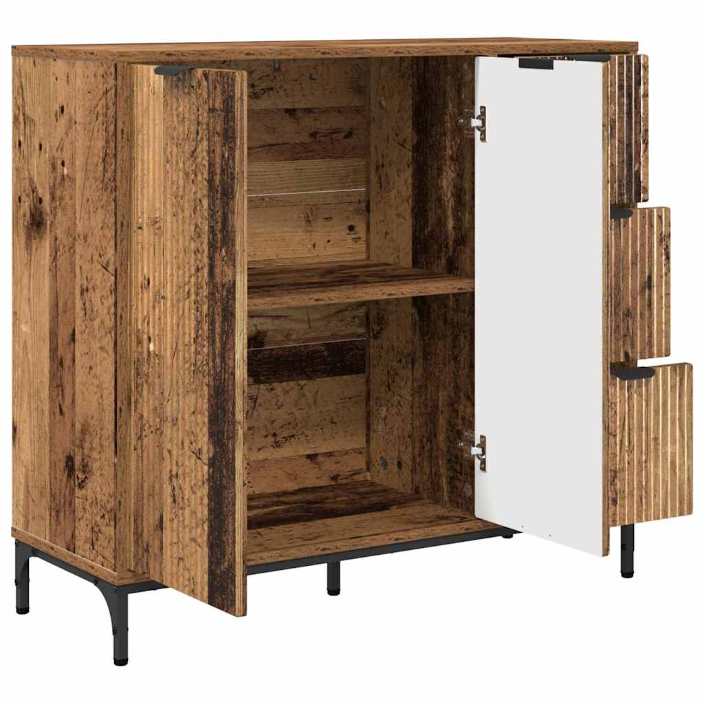 Dressoir met lade Oudhout 89,5 x 33 x 82 cm Bewerkt hout is nu te koop bij PeponiXL, paradijselijk wonen!