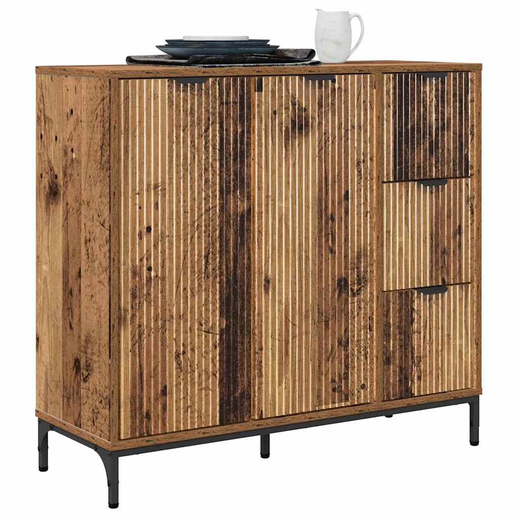 Dressoir met lade Oudhout 89,5 x 33 x 82 cm Bewerkt hout is nu te koop bij PeponiXL, paradijselijk wonen!