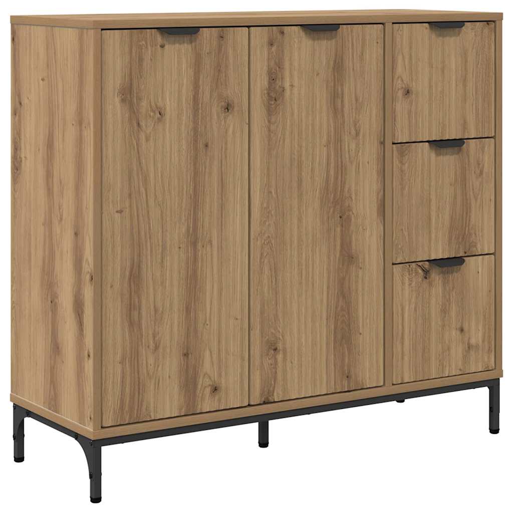 Dressoir Artisan Eiken 89,5 x 33 x 82 cm Bewerkt hout is nu te koop bij PeponiXL, paradijselijk wonen!