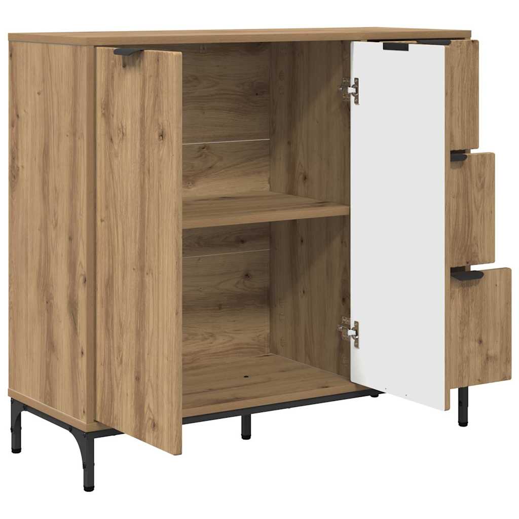 Dressoir Artisan Eiken 89,5 x 33 x 82 cm Bewerkt hout is nu te koop bij PeponiXL, paradijselijk wonen!