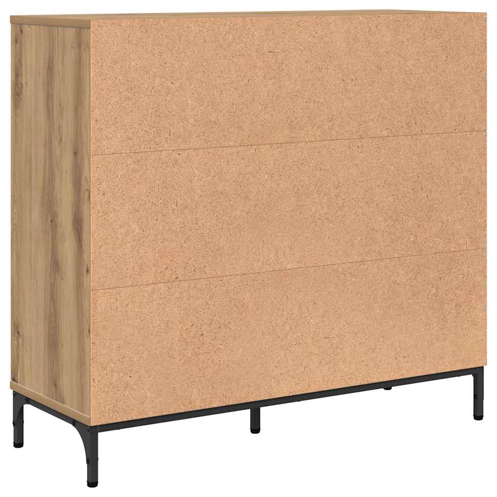 Dressoir Artisan Eiken 89,5 x 33 x 82 cm Bewerkt hout is nu te koop bij PeponiXL, paradijselijk wonen!