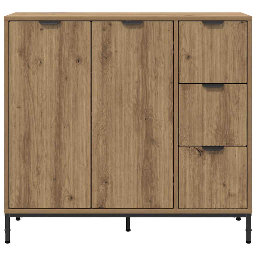 Dressoir Artisan Eiken 89,5 x 33 x 82 cm Bewerkt hout is nu te koop bij PeponiXL, paradijselijk wonen!