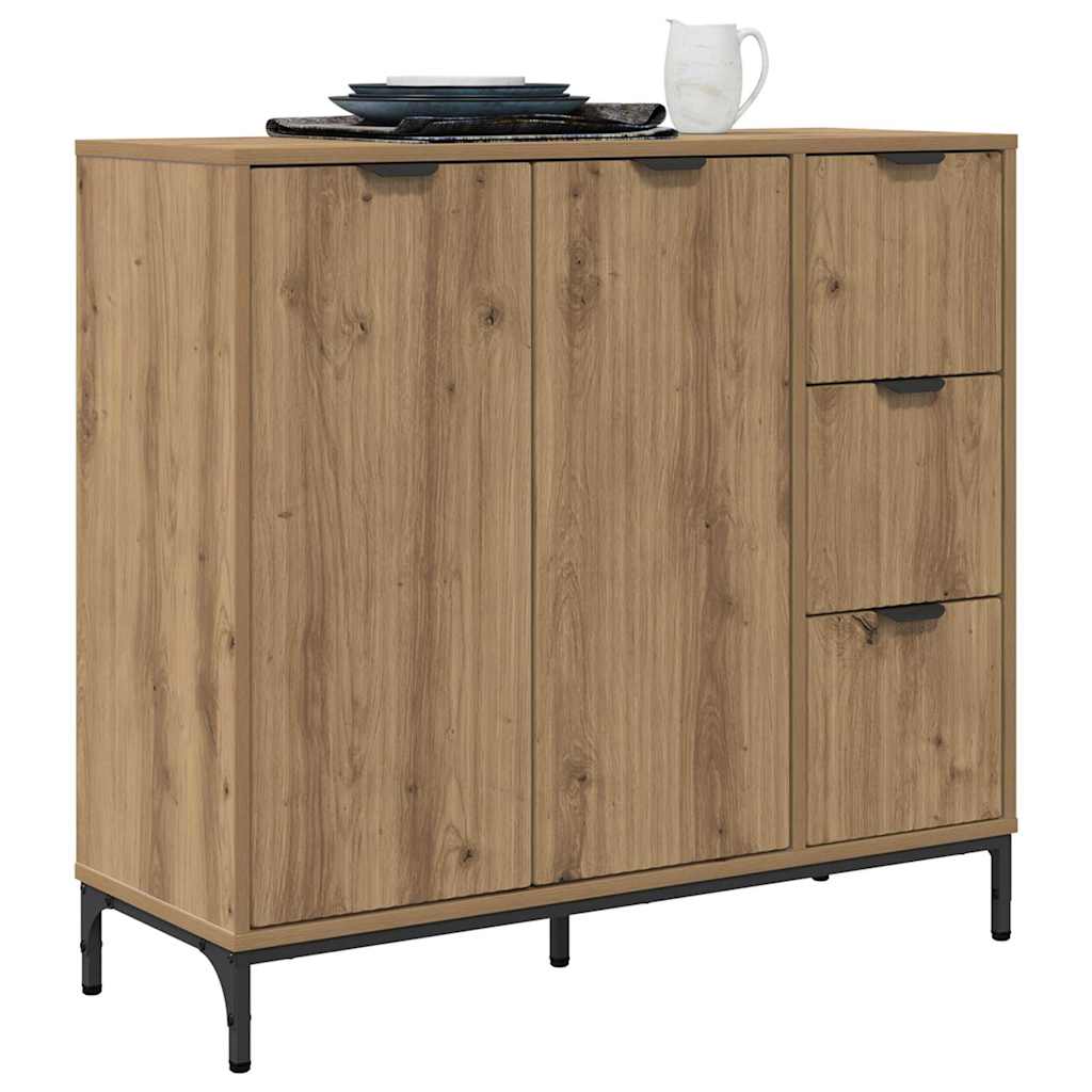 Dressoir Artisan Eiken 89,5 x 33 x 82 cm Bewerkt hout is nu te koop bij PeponiXL, paradijselijk wonen!