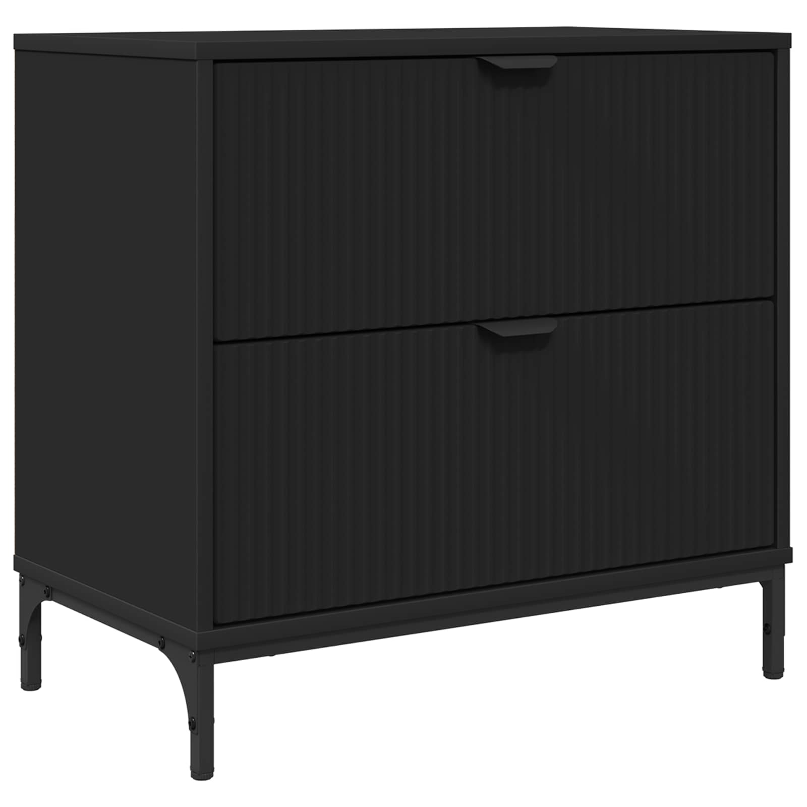 Nachtkastje met lade Zwart 63.5 x 36 x 61 cm Bewerkt hout is nu te koop bij PeponiXL, paradijselijk wonen!