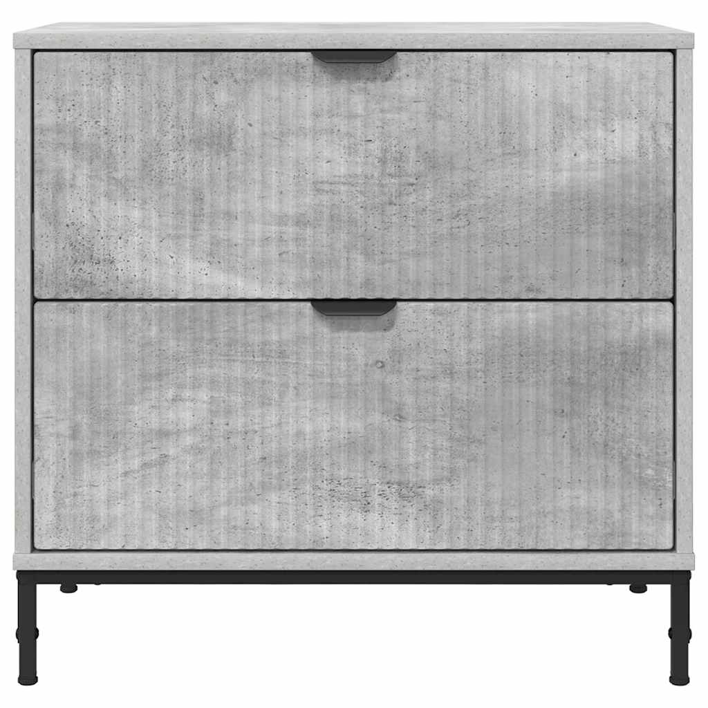 Nachtkastje met lade Betongrijs 63.5 x 36 x 61 cm Bewerkt hout is nu te koop bij PeponiXL, paradijselijk wonen!
