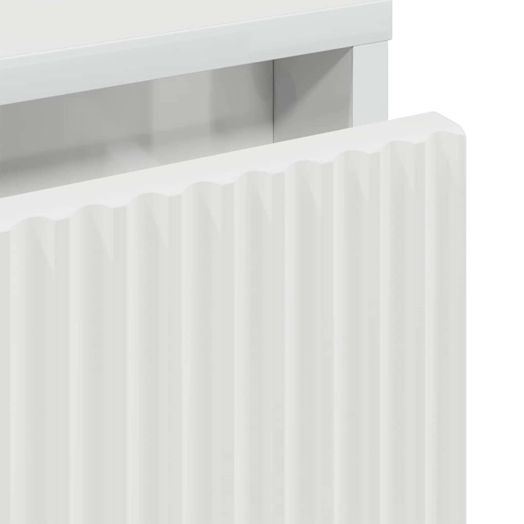 Nachtkastje Hoogglans wit 63.5 x 36 x 61 cm Bewerkt hout is nu te koop bij PeponiXL, paradijselijk wonen!