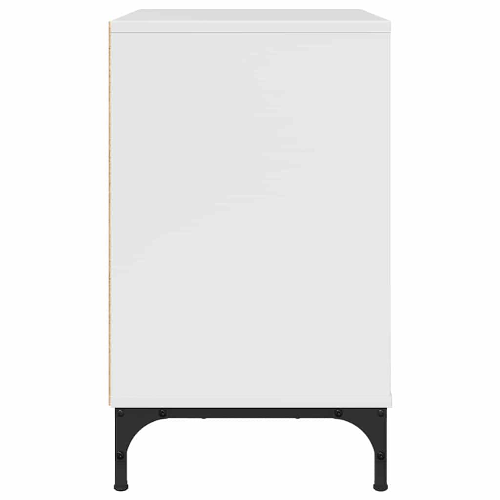 Nachtkastje Hoogglans wit 63.5 x 36 x 61 cm Bewerkt hout is nu te koop bij PeponiXL, paradijselijk wonen!