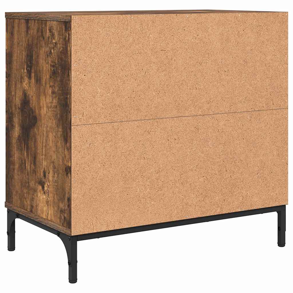 Nachtkastje Gerookt eiken 63.5 x 36 x 61 cm Bewerkt hout is nu te koop bij PeponiXL, paradijselijk wonen!