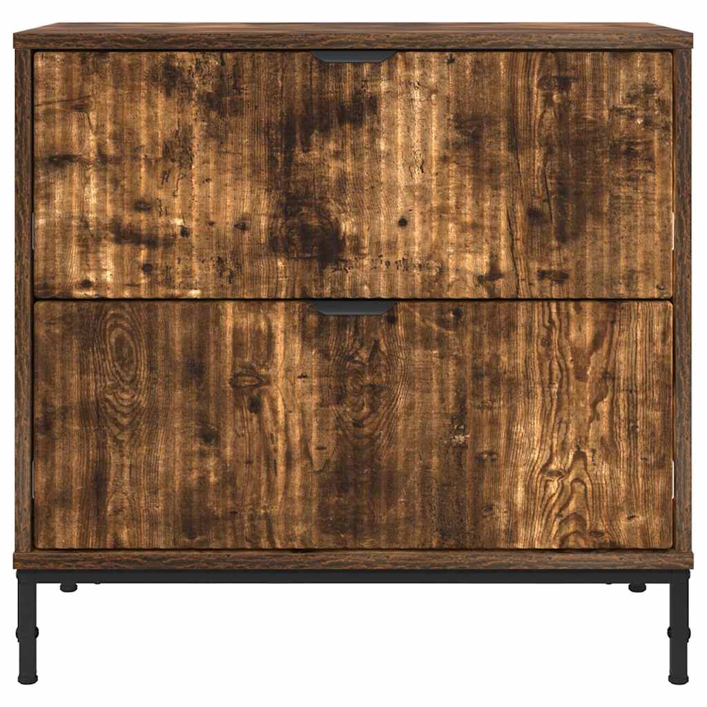 Nachtkastje Gerookt eiken 63.5 x 36 x 61 cm Bewerkt hout is nu te koop bij PeponiXL, paradijselijk wonen!