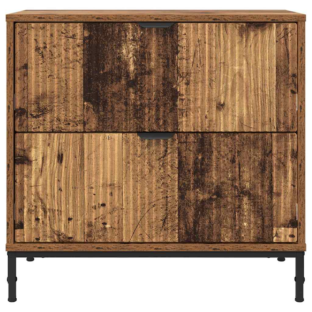 Nachtkastje met lade Oud hout 63.5 x 36 x 61 cm Bewerkt hout is nu te koop bij PeponiXL, paradijselijk wonen!