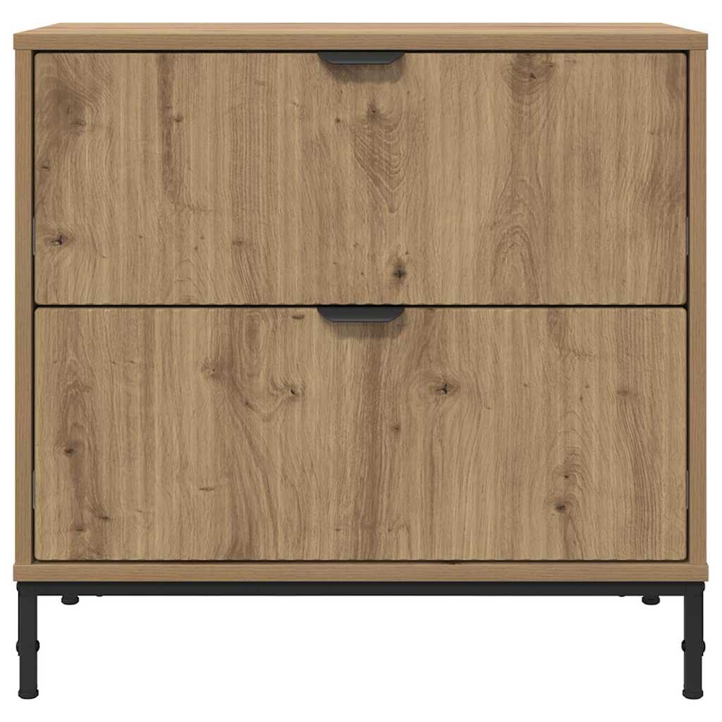 Nachtkastje met lade artisanaal eikenkleurig 63.5 x 36 x 61 cm is nu te koop bij PeponiXL, paradijselijk wonen!