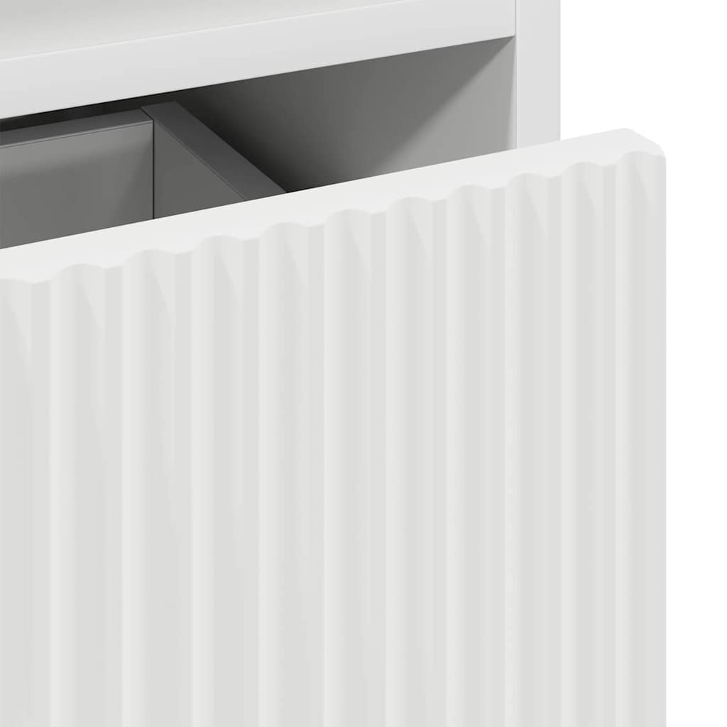 Nachtkastje met lade Wit 49 x 36 x 61 cm Bewerkt hout is nu te koop bij PeponiXL, paradijselijk wonen!