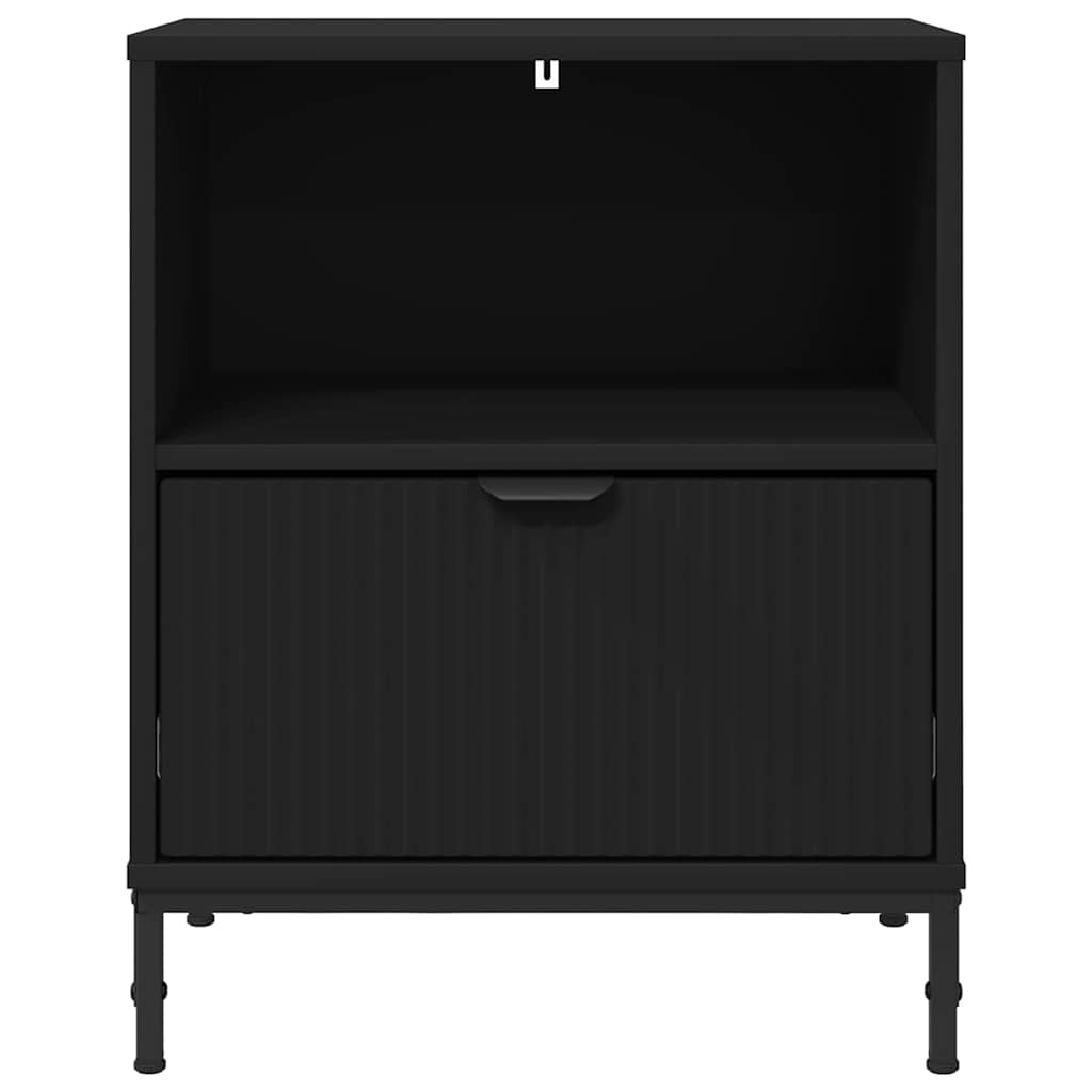 Nachtkastjes met lade 2 pcs Zwart 49 x 36 x 61 cm Bewerkt hout is nu te koop bij PeponiXL, paradijselijk wonen!