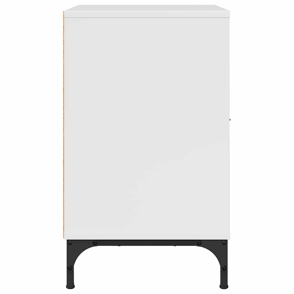 Nachtkastje met lade Hoogglans wit 49 x 36 x 61 cm Bewerkt hout is nu te koop bij PeponiXL, paradijselijk wonen!