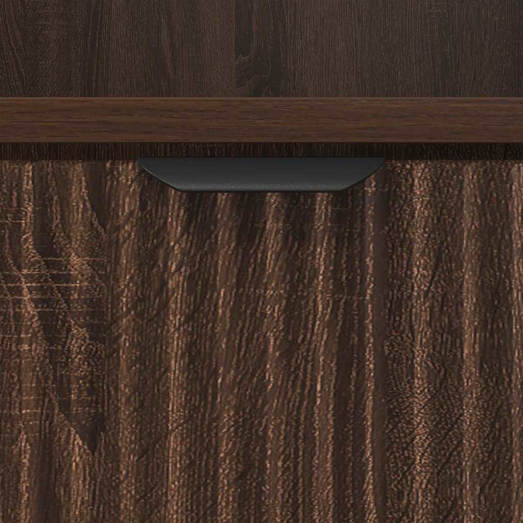 Nachtkastje bruin eikenkleur 49 x 36 x 61 cm Bewerkt hout is nu te koop bij PeponiXL, paradijselijk wonen!