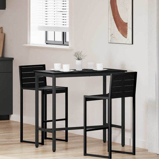 Tafel Zwart Eiken 100 x 50 x 90,5 cm Engineered hout en staal is nu te koop bij PeponiXL, paradijselijk wonen!