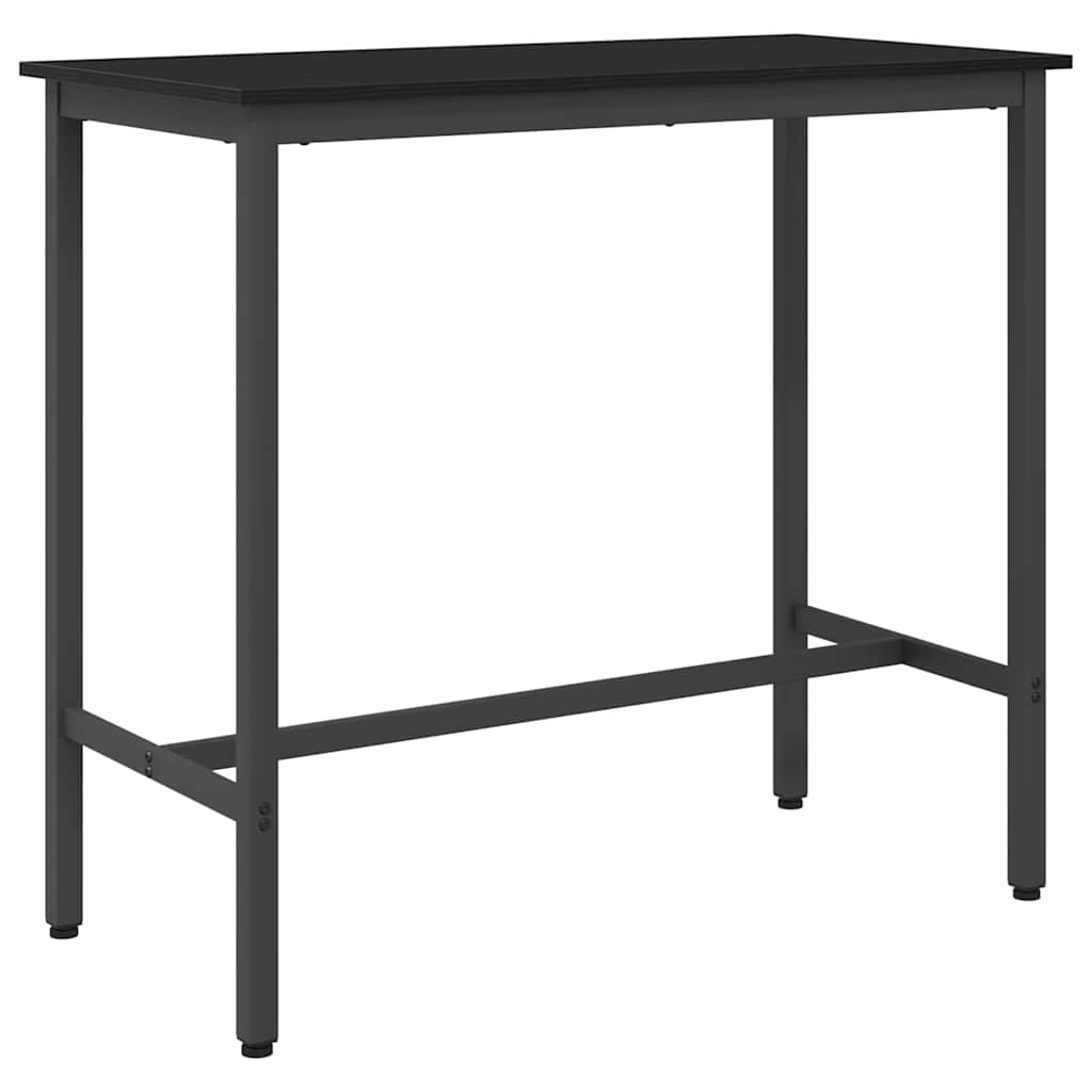 Tafel Zwart Eiken 100 x 50 x 90,5 cm Engineered hout en staal is nu te koop bij PeponiXL, paradijselijk wonen!