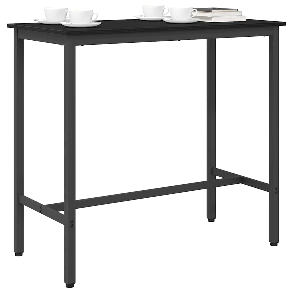 Tafel Zwart Eiken 100 x 50 x 90,5 cm Engineered hout en staal is nu te koop bij PeponiXL, paradijselijk wonen!