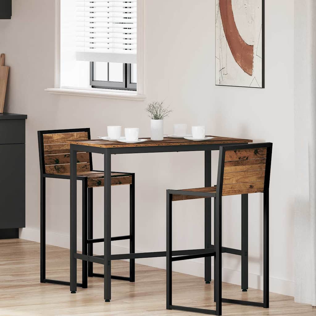 Tafel Oudhout 100 x 50 x 90,5 cm Engineered hout en staal is nu te koop bij PeponiXL, paradijselijk wonen!