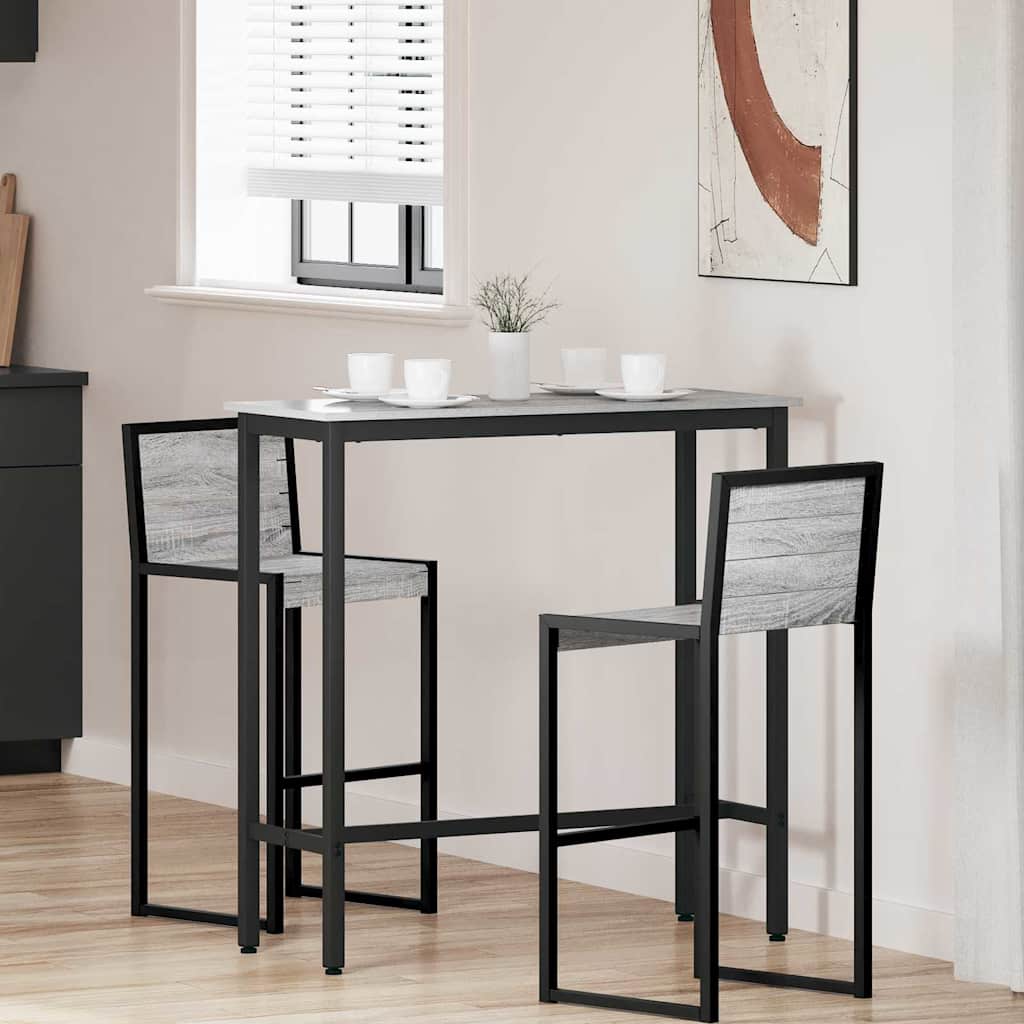 Tafel Grijs Sonoma 100 x 40 x 100,5 cm Engineered hout en staal is nu te koop bij PeponiXL, paradijselijk wonen!