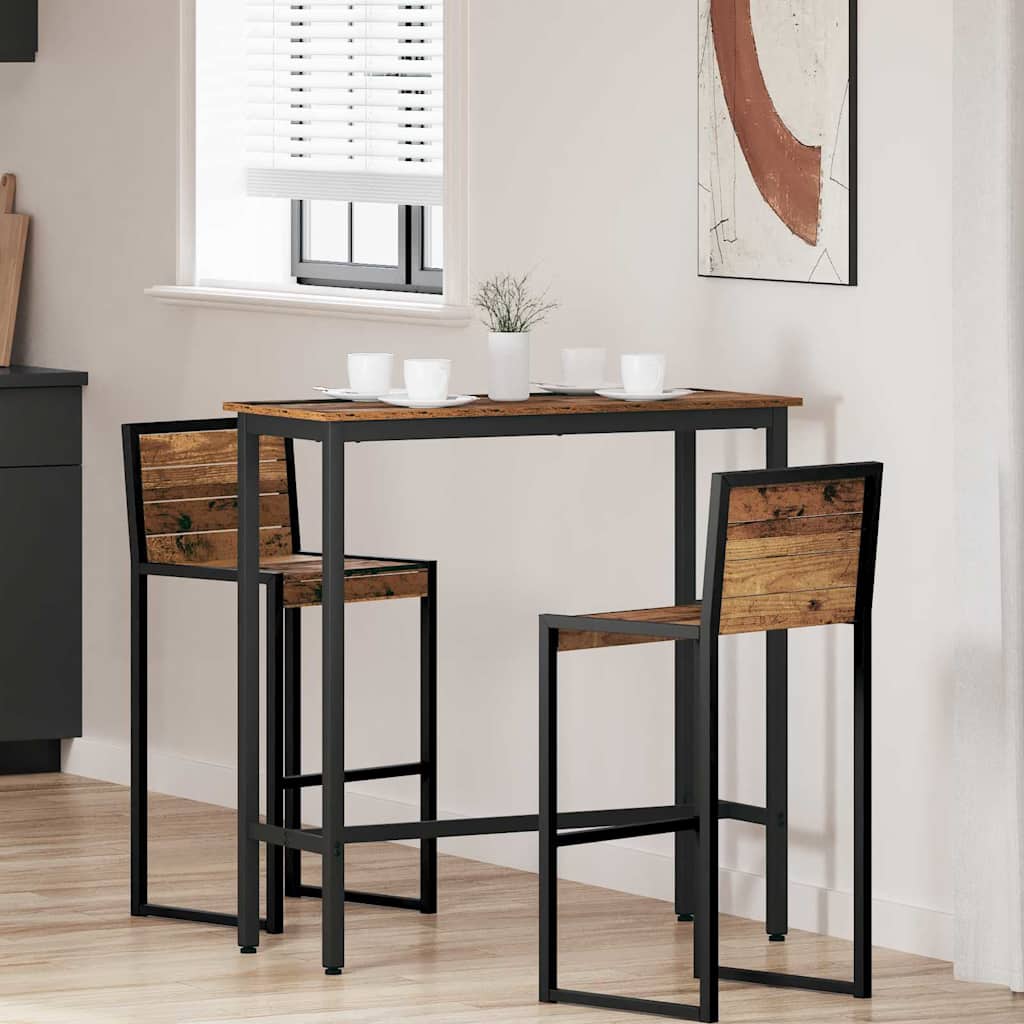 Tafel Oudhout 100 x 40 x 100,5 cm Engineered hout en staal is nu te koop bij PeponiXL, paradijselijk wonen!
