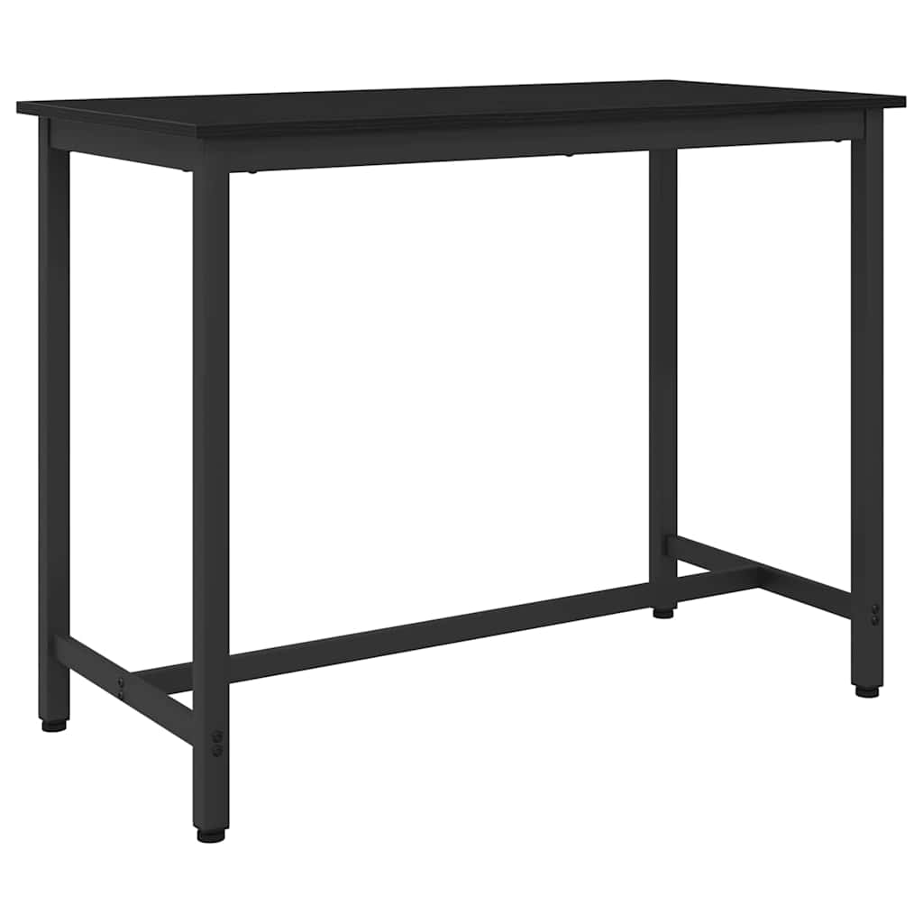 Tafel Zwart Eiken 100 x 50 x 76,5 cm Engineered hout en staal is nu te koop bij PeponiXL, paradijselijk wonen!