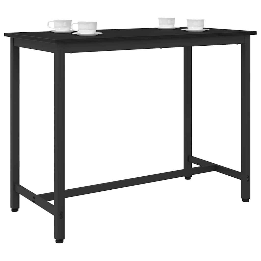Tafel Zwart Eiken 100 x 50 x 76,5 cm Engineered hout en staal is nu te koop bij PeponiXL, paradijselijk wonen!