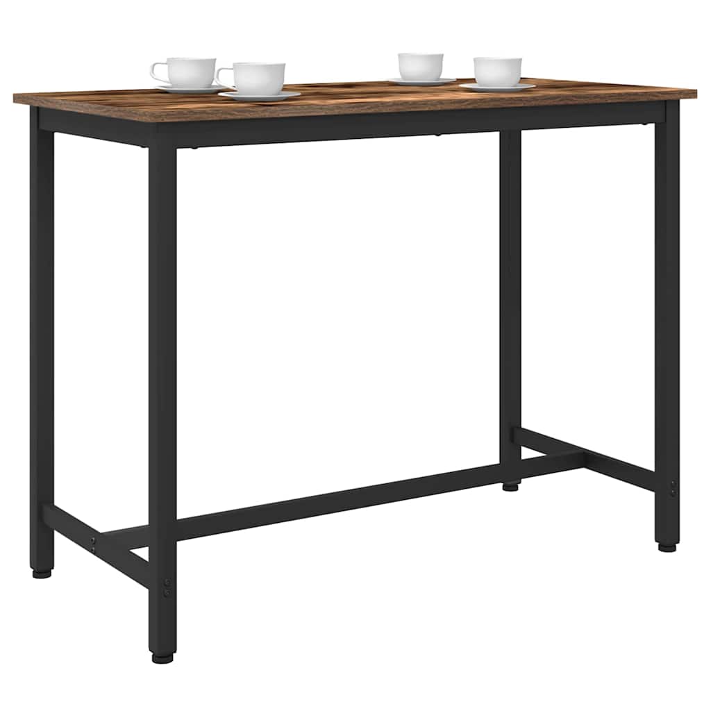Tafel Gerookt eiken 100 x 50 x 76,5 cm Engineered hout en staal is nu te koop bij PeponiXL, paradijselijk wonen!