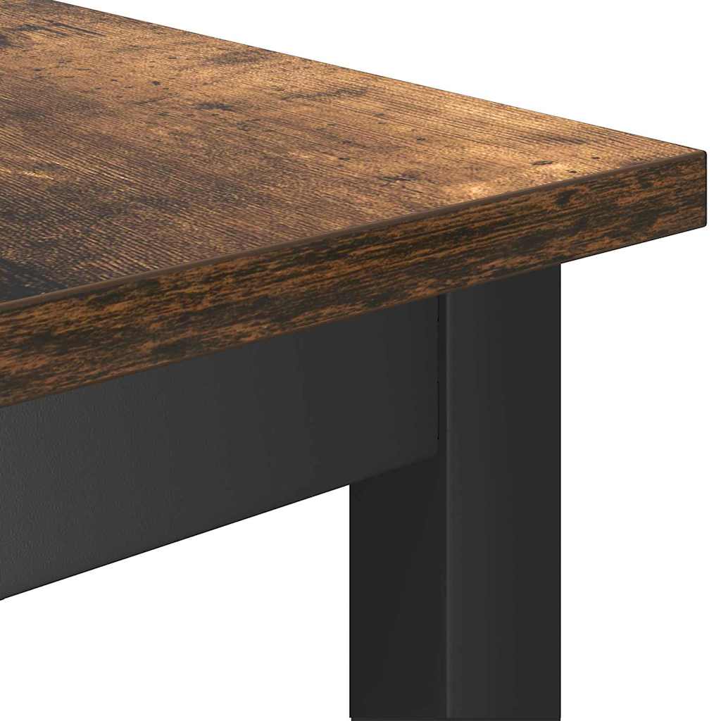 Eetbank 2 pcs Gerookt eiken 100 x 32,5 x 48,5 cm is nu te koop bij PeponiXL, paradijselijk wonen!