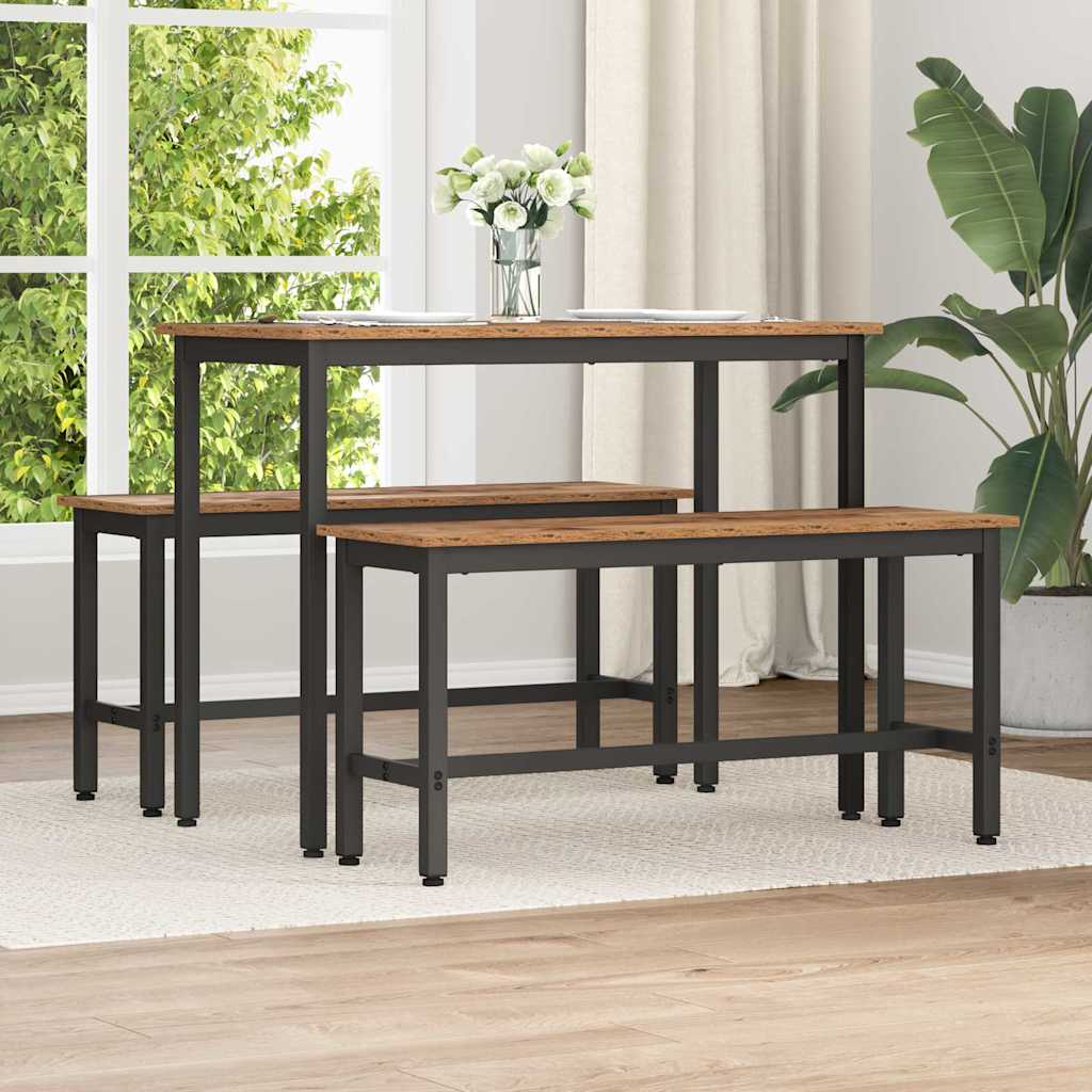 Eetbank 2 pcs Oudhout 100 x 32,5 x 48,5 cm is nu te koop bij PeponiXL, paradijselijk wonen!