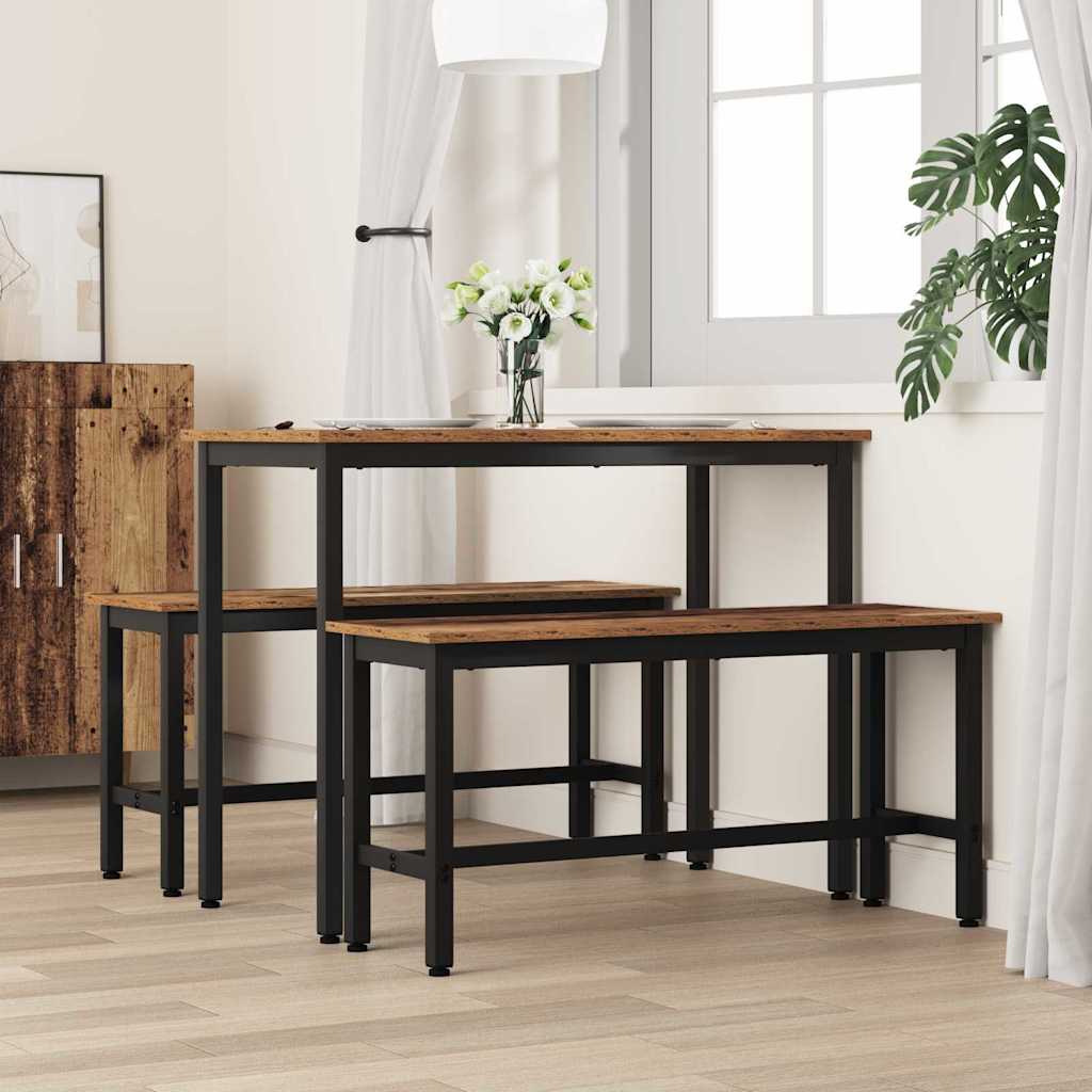 Eetbank 2 pcs Oudhout 100 x 32,5 x 48,5 cm is nu te koop bij PeponiXL, paradijselijk wonen!